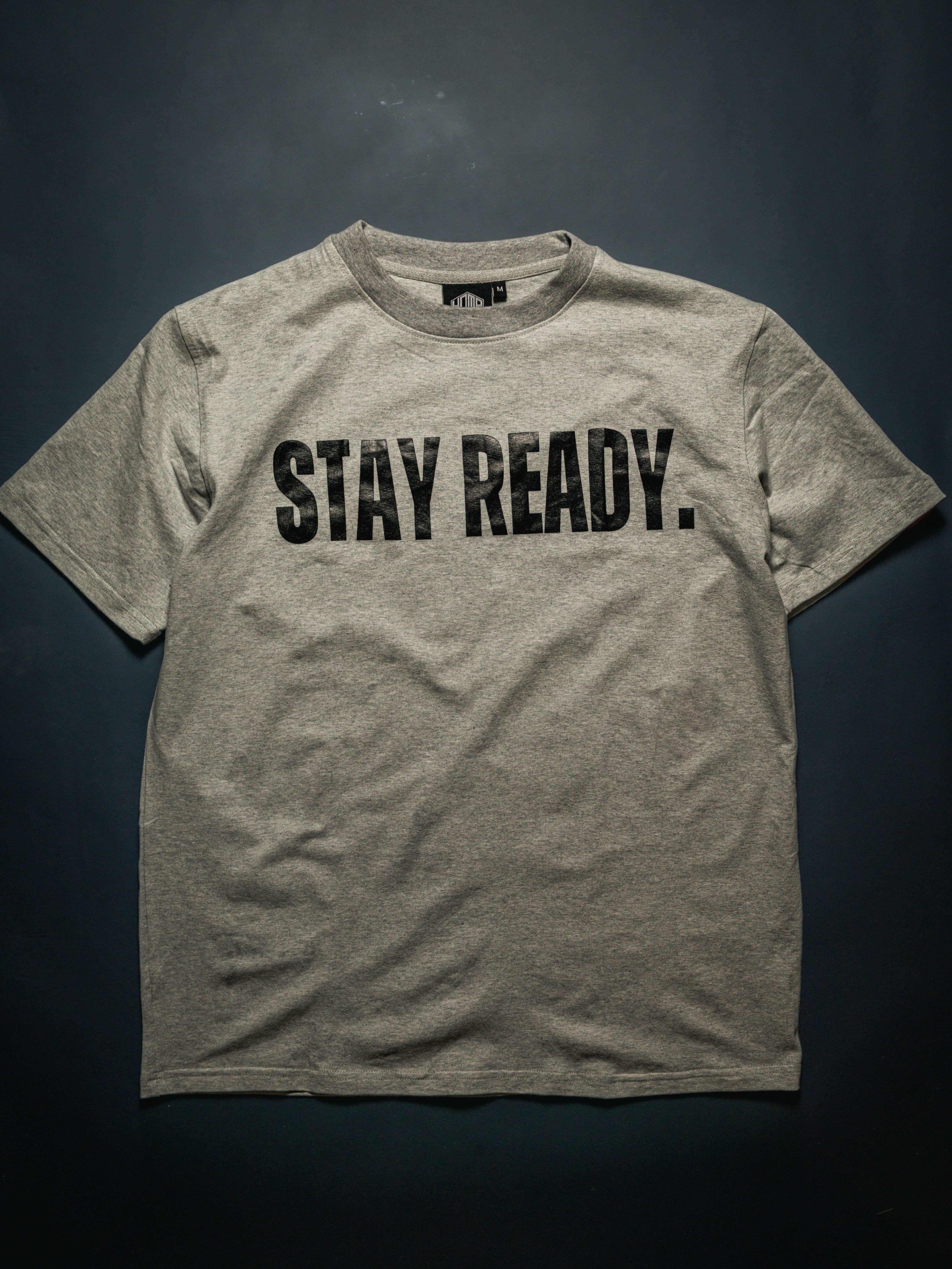 YOMP Co 'Stay Ready' T-Shirt - Grey/Black